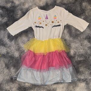 L.O.L. Vintage Unicorn Tutu Dress - White, Yellow, Pink, Blue with wings